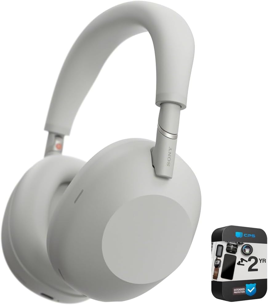 Sony WH-1000XM6/S Best Wireless Noise Canceling Headphones, Platinum Silver Bundle with Exclusive 2 YR CPS Enhanced Protection Pack | Official USA Partner Model