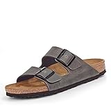 Pflegeleicht Birkenstock Unisex Erwachsene Arizona Sandalen, Grey (Pull Up Anthracite), 37 EU