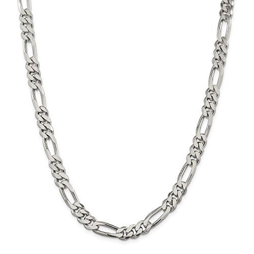 925 Sterling Silver 8mm Link Figaro Chain Necklace 36 Inch Pendant Charm Fine Jewelry For Women Gifts For Her