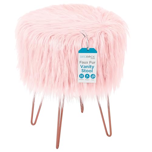 Faux Fur Vanity Stool