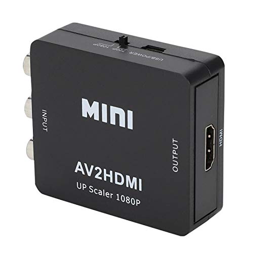 Shipenophy Highly compatible Mini AV to HDMI Converter Video Converter Long Life Service USB 5V Durable for TV(black)