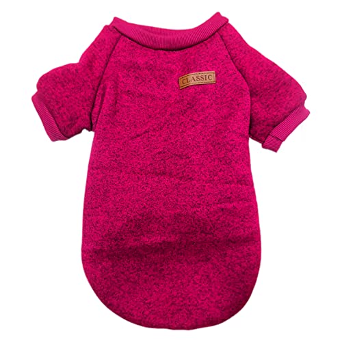 Image of Small Dog Sweater Warm Winter Puppy Pet Coat Soft Sweater Clothes for Small Dogs Outfit (XS, Wine red)