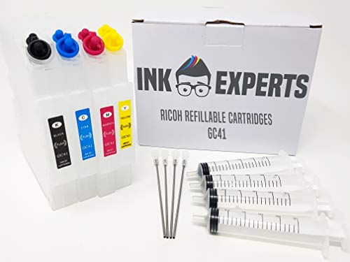 Ink Experts Juego de cartuchos recargables vacíos compatibles con Ricoh GC41 Cover