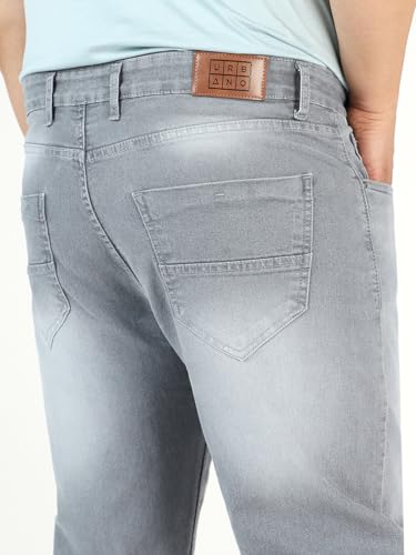 Image of Urbano Plus Men Mid Rise Regular Fit Washed Jeans Stretchable