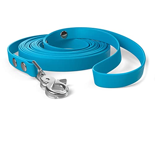 5m guinzaglio da traino, guinzaglio per cani, passante per le mani, blu ciano, molto stabile, sporco e idrorepellente