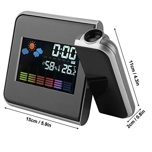 Projection Alarm Clock, Usb Digital Led Alarm Clock Weather Forecast/Calendar/Humidity 180° Rotable Projecter For Home(Black) #TOP7