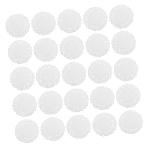 UTHCLO Paper Lace Placemats 150pcs Round Paper Doilies Oil Absorbent Coasters for Dessert Trays