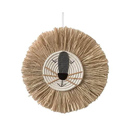ruist-eu Colgantes de pared de animales tejidos hechos a mano colgante de habitación de guardería colgante de cabeza de animal tejido para dormitorio, hogar, sala de estar al azar, 40 x 40 cm