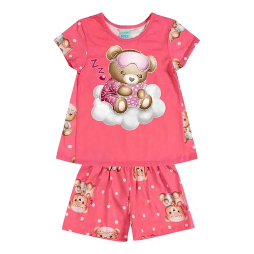 Kyly, Pijama Infantil Manga Curta Menina Brilha no Escuro Kyly 4/8 1001144 (BR, Numérico, 4, Regular, Goiaba)