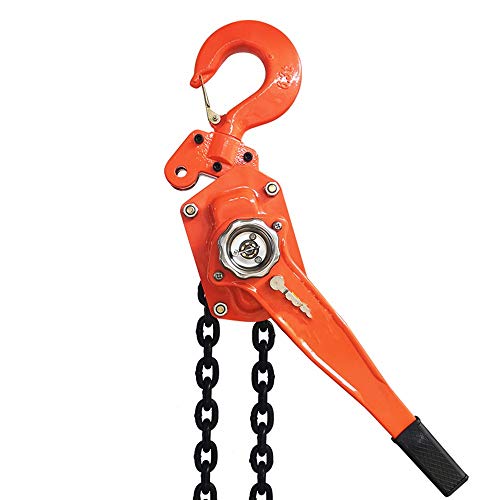 ❤ Crazy Deals MYOYAY 20ft Manual Lever Block Heavy Duty Chain Hoist 3/4 TON Ratchet Lift with 2 Hooks Steel Come Along Puller for Lifting Machinery