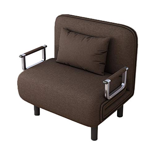 Convertible Sofa Bed Folding Arm Chair Sleeper Leisure Recliner Lounge Couch, Folding Sleeper Chair for Living Room US Stock (Coffee)