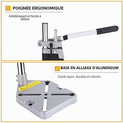 Support Universel de Perceuse à Colonne, Établi Robuste en Aluminium, Outil de Réparation d'Établi de Presse de Perceuse à Pince Support de Forage Vertical