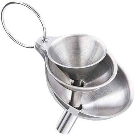 Funnel, 3pcs Small Funnels for Filling Bottles, Kitchen Funnels for Filling Bottles, Food Grade Metal Funnels for Kitchen Use, Stainless Steel Funnel for Essential Oil Spices Liquid