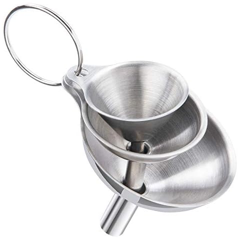 Funnel, 3pcs Small Funnels for Filling Bottles, Kitchen Funnels for Filling Bottles, Food Grade Metal Funnels for Kitchen Use, Stainless Steel Funnel for Essential Oil Spices Liquid Cover