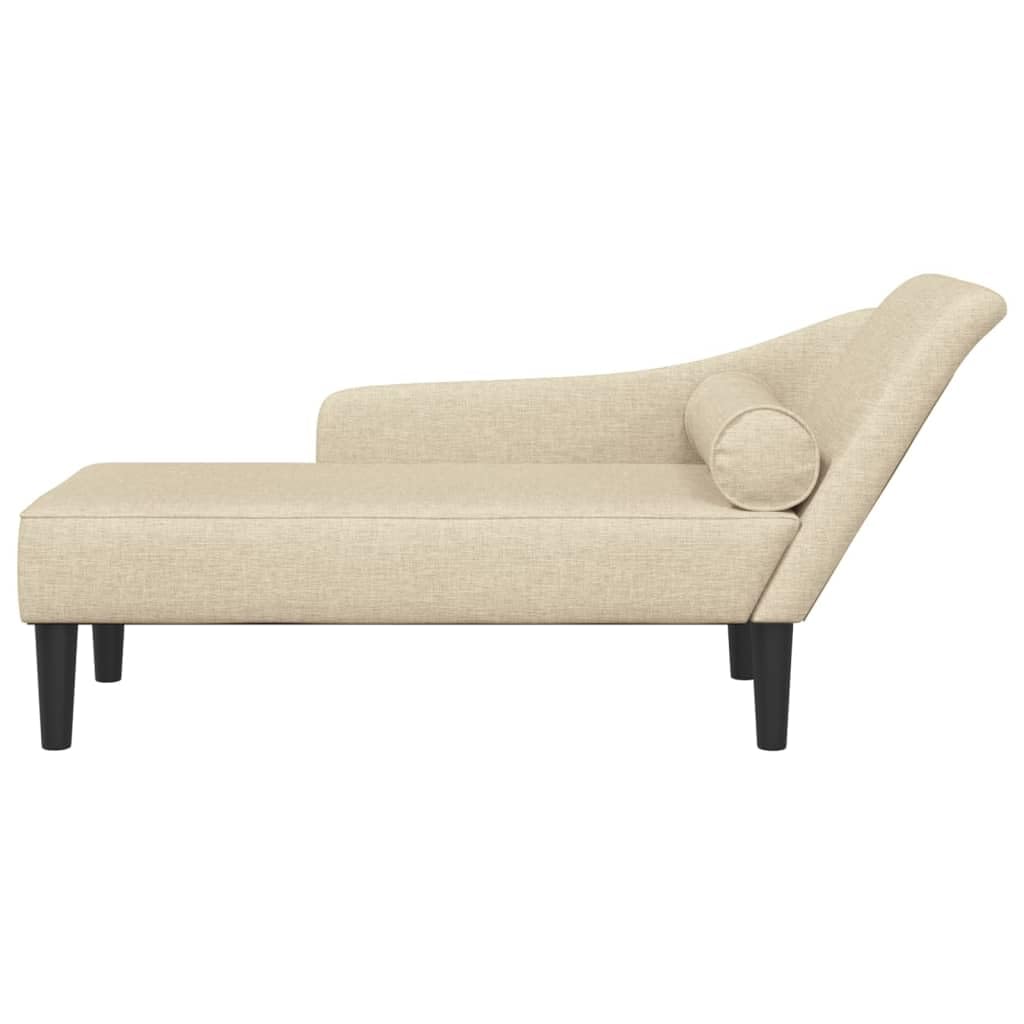 Lechnical Chaise Longue Divano con Cuscini in Tessuto Crema, Relax per Salotto e Camera da Letto - Modello 4007602