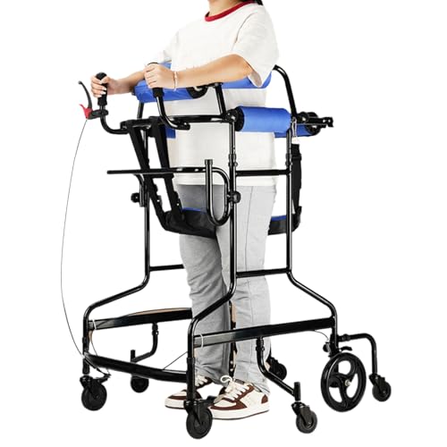 Andador para niños con parálisis cerebral Andador vertical con frenos de mano, andador plegable para personas mayores y discapacitadas, altura ajustable Rehabilitación de pie e para movilida