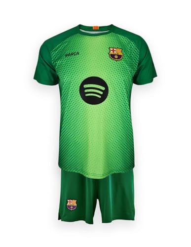 Equipación de portero del FC Barcelona para niños, conjunto verde oficial de 14 años