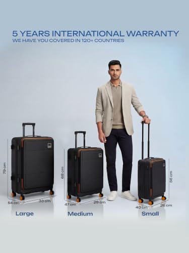 Image of Safari Nox 8 Wheels 68cm Medium Size Trolley Bag, Open Easy, Hard Case Polycarbonate, Silent Dual Wheels Check in Luggage, Securi Zipper, Suitcase for Travel, Trolley Bags for Travel, Black