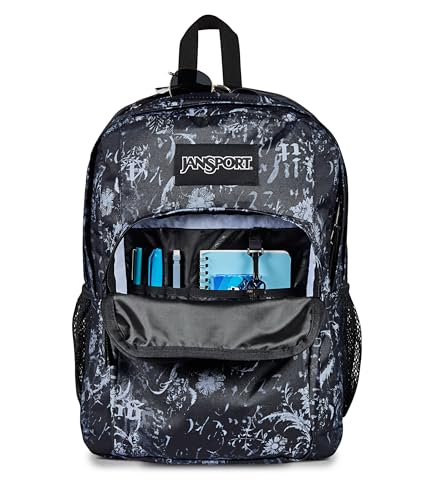 Image of JanSport Big Plans Backpack, Afflicted Black /Charcoal /Dk Grey
