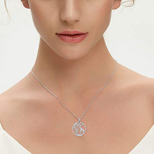 Giraffe Necklace 925 Sterling Silver Tree of Life Family Love Pendant Necklace Jewelry Birthday Gifts for Women Mother3