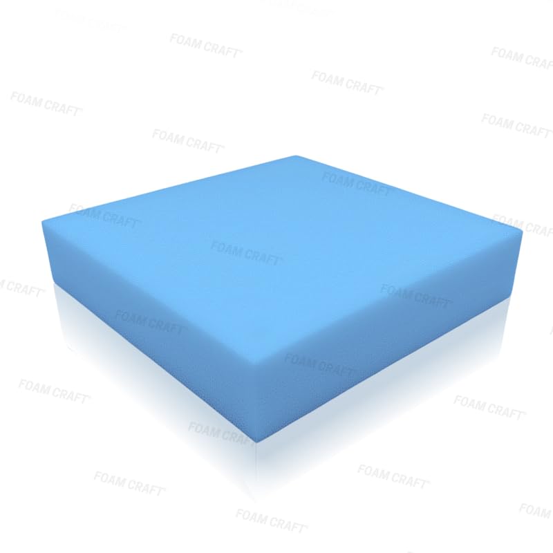 High Density Upholstery Foam for Chair Pads, Seat Cushions & Furniture Reupholstery | High density foam for sofa bed padding, Cushion filler for Outdoor Cushions & Sofa Pads (Blue, 53 x 53 x 10 cm)