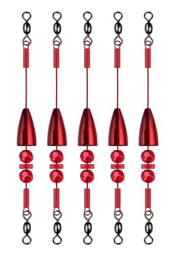 Vipfish Carolina Rig for Bass Fishing, Pre-Rigged Bullet Weight with Swivels, Ready to Use Carolina...