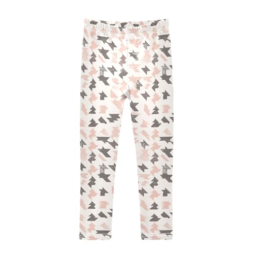 Houndstooth Black and White Kids Baby Girls Basic Leggings Stretch Full Length Dance Pants Gym