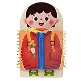 [derifu]【練習着替え特化】ビジーブック式木製知育｜指先トレーニングで脳活性化｜0-3歳児向けモンテッソーリ教材｜滑らか仕上げの安全設計｜保育士推奨の幼児教育ツール