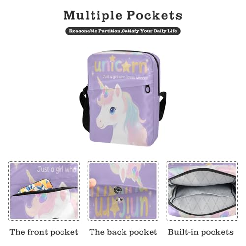 Just A Girl Who Loves unicorns small messenger bag for women Small Crossbody Bag For Women Women's Purses Adjustable Strap for Casual business2