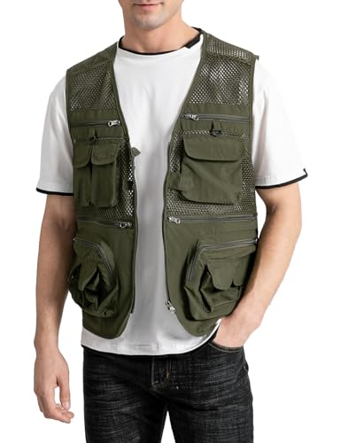 Chaleco de pesca de malla para hombre Sukany multibolsillos para fotografía y exterior