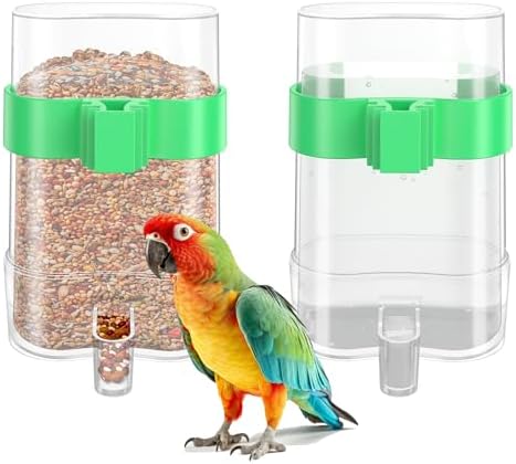 PRETYZOOM 2pcs Stainless Steel Parrot Feeder Cups With Clips - Large Capacity Bird Cage Bowls - View #10