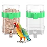 CLPOAWC Bird Water Dispenser, Bird Cage Feeder, Parakeet Cage Accessories, 2 Pcs Automatic Bird Water Feeder for Budgies Cockatiel Lovebird Canary Finch, clear