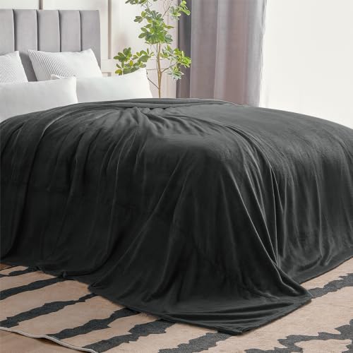 Image of BEDELITE Big Fleece Blanket 120 inch x 120 inch (10' x 10'), Super Soft Fluffy Fuzzy Oversized King Blanket for Bed, Couch, Sofa, Camping, Extra Large Fits Whole Family, Charcoal Grey