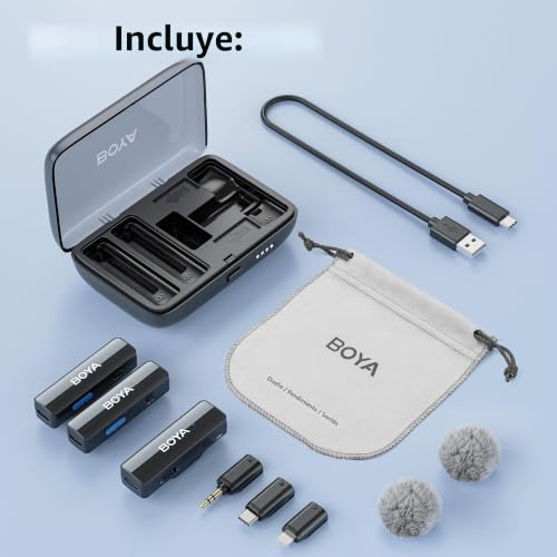 Miniatura 8 de Boya Boyalink Micrófono Lavalier Inalámbrico Para Vlogging, Micrófono De Solapa De Doble Canal De 2.4ghz Para Teléfonos Inteligentes, Cámara Dslr, Videocámara, Tabletas, Video De Youtube Livestress
