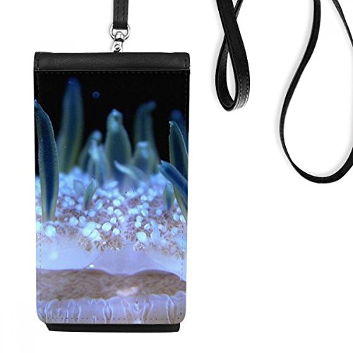 Sac de téléphone portable méduse en cuir synthétique noir avec bandoulière pour smartphone