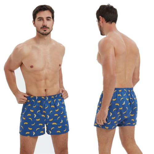 Mens Boxer Shorts 100% Cotton Sleep Short Underwear Premium Quality Pajamas Boxers Loungewear 2pcs Pack2