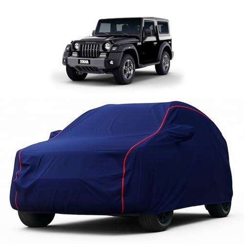 Image of Heavy-Duty Car Cover for Compatible with Mahindra Thar (2022 to 2025 All Models) Deluxe Car Protection Cover - Waterproof & UV-Resistant All-Season Exterior Protection