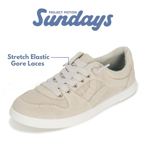 Image of Sundays Canvas Sneakers Women - Memory Foam Insole with Breathable Canvas Shoes for Women Footwear - Non-Slip with Lightweight and Comfortable Womens Sneakers