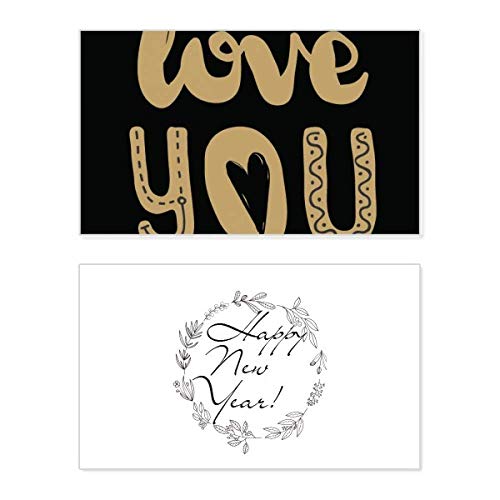 Tarjeta de Año Nuevo premium en color dorado con cita "Love You" y acabados de alta calidad