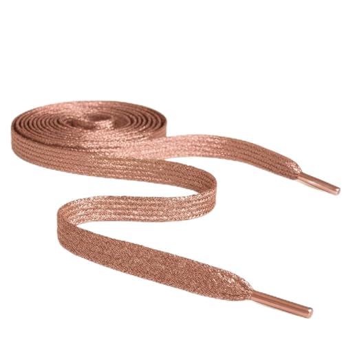 80cm / 31 Rose Gold Flat Metallic Sparkle Glitter Smart Laces® Shoe laces, Ideal Shoelaces for Kids Girls Children's & Women's Trainers