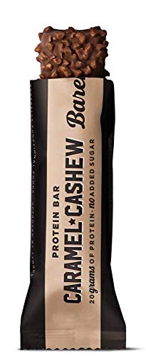 Barebells Caramel Cashew High Protein and Low Carb Bar, 12 x 55g (1,94 oz) Low Sugar Snack Protein Bar with 20g protein