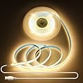 Aclorol 5V USB COB LED Strip Light 10FT/3M 960LEDs Warm White 3000K Flexible Tape Lights with Self-Adhesive Cuttable LED Light Strip for TV Backlight Closet Display Under Cabinet Home DIY Lighting