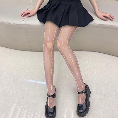 Image of Benefeet Sox Womens Sheer Tights Girls Floral Patterned Sheer Nylon Pantyhose Stockings Silky Party Lolita Tights Gifts