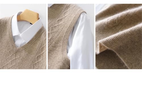 Men Business Casual Warm Vest V-Neck Sleeveless Knitting Solid Color Buttons Waistcoat4