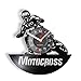 Personalizzato NO ticchettio Motocross Design Vintage Illuminato Orologio Da Parete Autocycle Concorso Vinile Record Orologio Da Parete Moderna Decorazione Per Motociclo Piloti Uomini