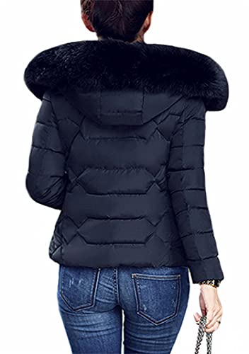 YMING Womens Winter Warm Down Coat Quilted Parka Jacket Oversized Puffer Outwear with Faux Fur Hood4