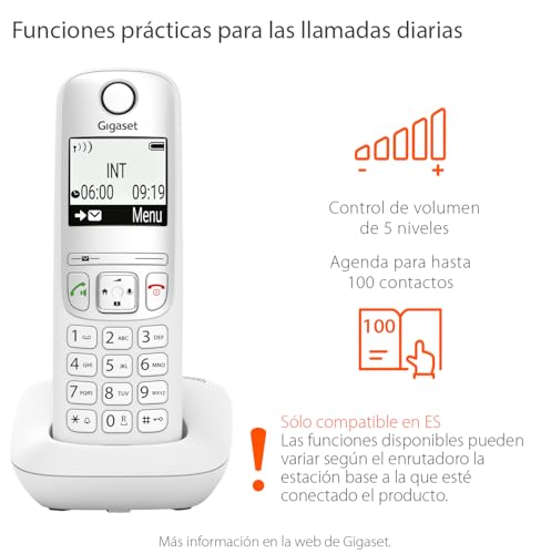 Teléfono inalámbrico de dígitos grandes Gigaset A690 para marcar sin error en casa 2
