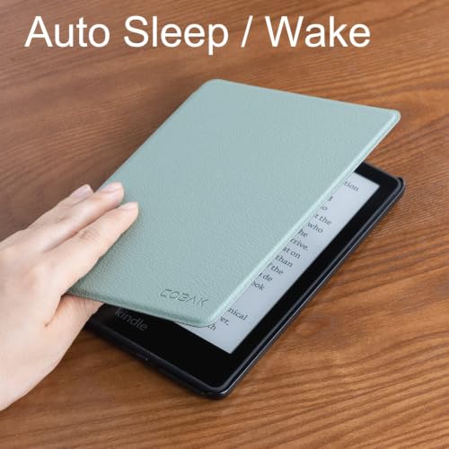 Image of CoBak Case for Kindle Paperwhite (6.8 inch 11th Generation 2021 Released) | New PU Leather Cover and Clear Soft Silicone Back Cover with Auto Sleep Wake