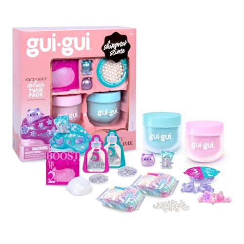 GUI GUI Slime Kit for Kids - Scented Shimmer Deluxe Duo Pack, Iridescent Slime for Kids, 5 Step DIY Process to Customize Your Ultimate Glow-Up, Resealable and Reusable Container, ASMR Experience by Gui Gui - Used condition - US$14.91