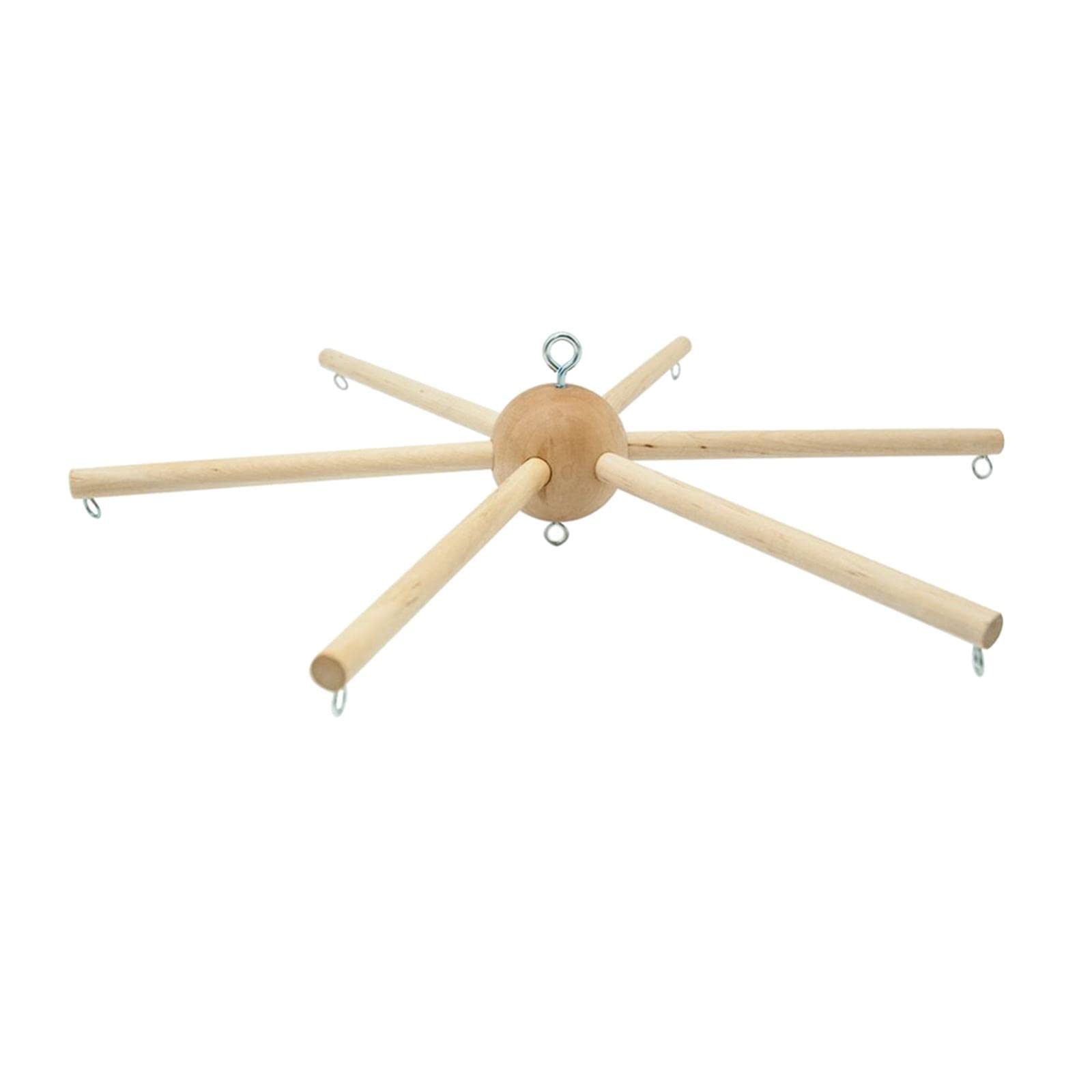 Perfeclan Wooden Mobile Frame Kit Decorative Equipment Creative DIY Wind Chime Crafts Hanger Frame Hanger for Baby Home Crib Wall Hanging Balcony - Image 2